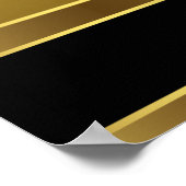 ブラックと金ゴールド誕生日 ポスター (角)