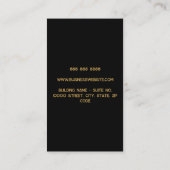 ブラックと金ゴールド3文字モノグラムのビジネスロゴ 名刺 (裏面)