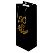 ブラックと金ゴールド50と素晴らしい ワインギフトバッグ (裏面アングル)