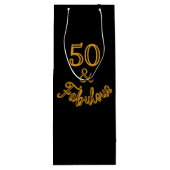 ブラックと金ゴールド50と素晴らしい ワインギフトバッグ (裏面)