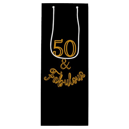 ブラックと金ゴールド50と素晴らしい ワインギフトバッグ (正面)