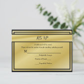 ブラックと金ゴールド50周年記念RSVP（ビュッフェ用） 出欠カード (スタンド正面)