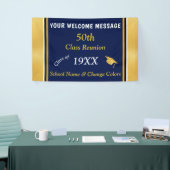 ブラックと金ゴールド50thクラス懇親会バナー、任意の年 横断幕 (トレードショー)