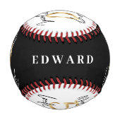 ブラックと金ゴールド50th birthday chic モダン(シック) 野球ボール (正面)