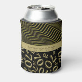 ブラックと金ゴールド70th誕生日パーティー番号パターン 缶クーラー (缶裏面)