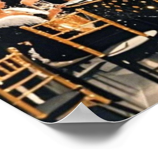 ブラックと金ゴールド、リッチラグジュアリー、ムーランルージュスタイル ポスター (角)