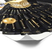 ブラックと金ゴールド、リッチラグジュアリー、ムーランルージュスタイル ポスター (角)