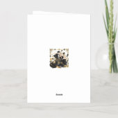 ブラックと金ゴールド、リッチラグジュアリー、ムーランルージュスタイル 箔グリーティングカード (裏面)