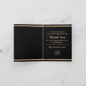 ブラックと金ゴールド、従業員サンキューカード サンキューカード (内部)
