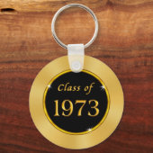 ブラックと金ゴールド、1973年ギフトのクラス、50懇親会 キーホルダー (裏面)
