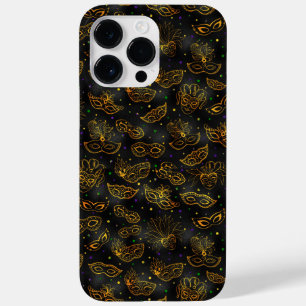 ブラックと金ゴールドMARDI GRASマスク Case-Mate iPhone 14 PRO MAXケース