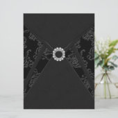 ブラックなダマスク柄 オールオケージョン パーティー 招待状 (スタンド正面)