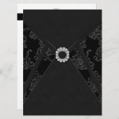 ブラックなダマスク柄 オールオケージョン パーティー 招待状 (正面/裏面)