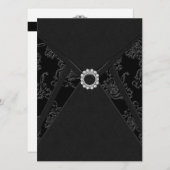ブラックなダマスク柄 オールオケージョン パーティー 招待状 (正面/裏面)