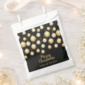 ブラックにゴールドの宝玉クリスマスオーナメント フェイバーバッグ (クリップ留めされた状態)