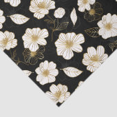 ブラックにゴールドの花模様 薄葉紙 (詳細)