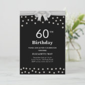 ブラックにダイヤモンドが輝く大人っぽい40歳・60歳の誕生日 招待状 (スタンド正面)