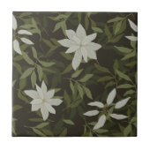 ブラックにマグノリア葉とグリーン タイル (正面)