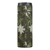 ブラックにマグノリア葉とグリーン タンブラー (裏面)