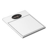 ブラックに優雅なローズゴールドの文字 ノートパッド (アングル)