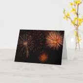 ブラックに対する複数の花火 カード (黄色い花)