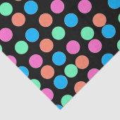 ブラックに春の淡い色の水玉 薄葉紙 (詳細)