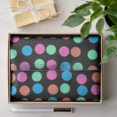 ブラックに春の淡い色の水玉 薄葉紙 (ギフト)