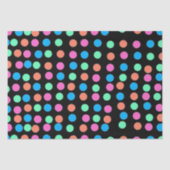 ブラックに春の淡い色の水玉 薄葉紙 (正面)