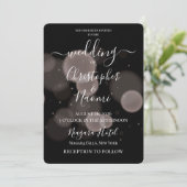 ブラックに泡をデザイン 招待状 (スタンド正面)