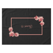 ブラックに甘い16ピンクのフローラ テーブルクロス (正面(横))