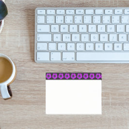 ブラックに紫ゼラニウムのフローラルパター縁どン ポストイット