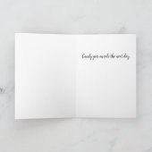 ブラックに赤いハートの反バレンタインデザイン カード (内部)