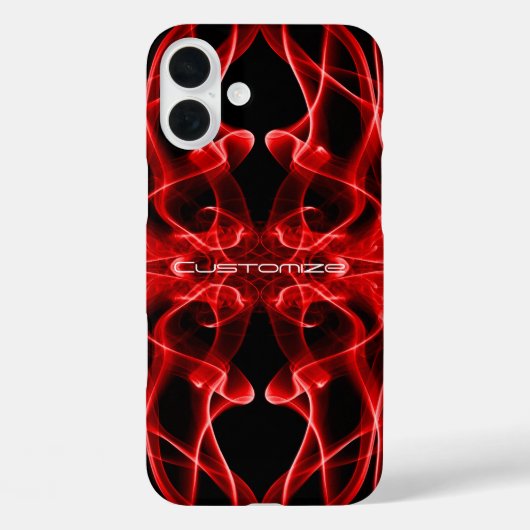 ブラックに赤い煙カスタムの羽毛 Case-Mate iPhoneケース (裏面)