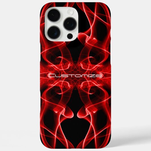 ブラックに赤い煙カスタムの羽毛 Case-Mate iPhoneケース (裏面)