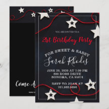 ブラックに赤の21歳誕生日パーティー