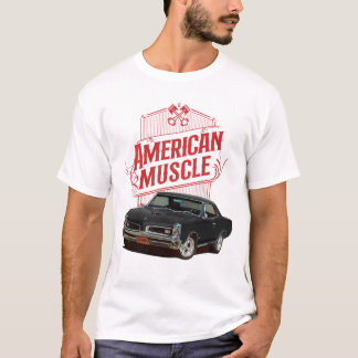 ブラックのアメリカのマッスルカー Tシャツ