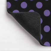 ブラックのウルトラバイオレット水玉模様 マウスパッド (コーナー)