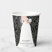 ブラックのエレガントな花嫁 紙コップ (裏面)