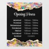 ブラックのオパールデザイン 開店時間 ウィンドウクリング ウィンドウサイン (シート)