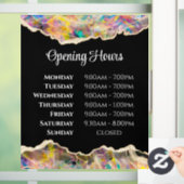 ブラックのオパールデザイン 開店時間 ウィンドウクリング ウィンドウサイン (ホーム)