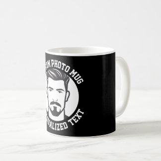 ブラックのオリジナルマグカップに自分の顔 コーヒーマグカップ