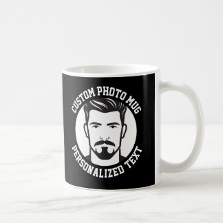 ブラックのオリジナルマグカップに自分の顔 コーヒーマグカップ