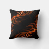 ブラックのオレンジ「スモーク」枕 クッション (裏面)