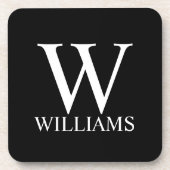 ブラックのオーダーメイドイニシャルと名前 コースター (正面)