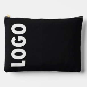 ブラックのカスタムビジネス ロゴ アクセサリーポーチ