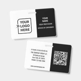 ブラックのカスタム従業員写真IDロゴQRコード名 バッジ