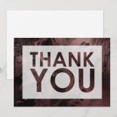 ブラックのカットアウト付きローズゴールド大理石 サンキューカード (正面/裏面)