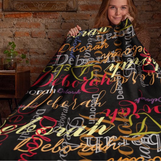 ブラックのカラー名パターン フリースブランケット