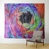 ブラックのカラー夢の雲の渦巻き タペストリー (インサイチュ(横))