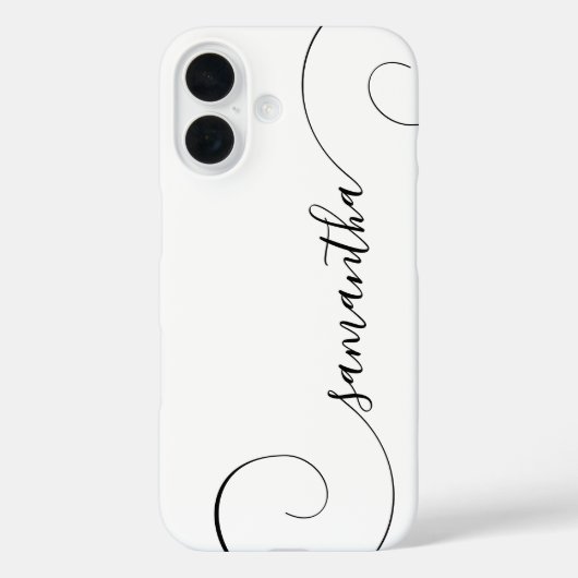 ブラックのカーリーシグネチャー Case-Mate iPhoneケース (裏面)